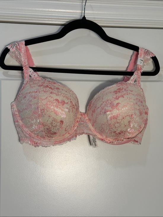PINK Victoria's Secret Other - PINK Victoria's Secret Pink and Cream Lace Balconette Bra Size 36DD NWT